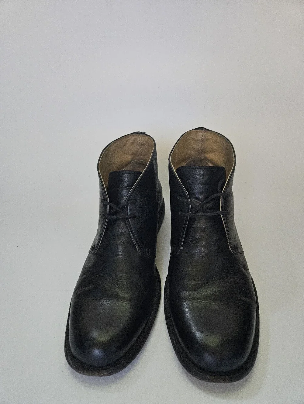 Frye Phillip Chukka Boots Lace Up Black Leather Shoes Men 10.5 D 87533